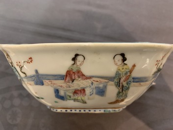 Negen Chinese famillle rose kommen, 19e eeuw