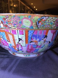 Four Chinese Canton famille rose, Imari-style and blue and white bowls, 18/19th C.