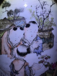 Deux vases en porcelaine de Chine qianjiang cai, 19/20&egrave;me