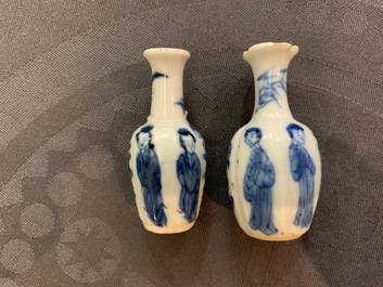 Ten fine Chinese blue and white miniature vases, Kangxi