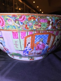 Four Chinese Canton famille rose, Imari-style and blue and white bowls, 18/19th C.
