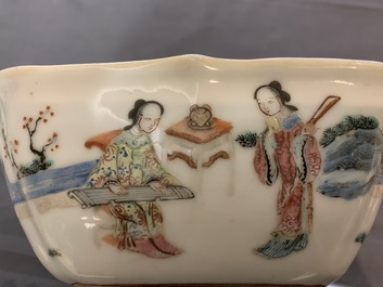 Negen Chinese famillle rose kommen, 19e eeuw