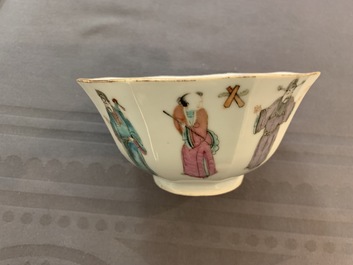 Negen Chinese famillle rose kommen, 19e eeuw