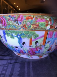 Four Chinese Canton famille rose, Imari-style and blue and white bowls, 18/19th C.