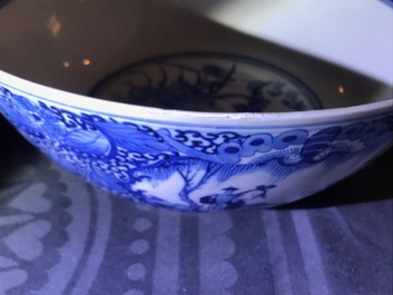 Four Chinese Canton famille rose, Imari-style and blue and white bowls, 18/19th C.