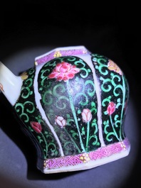 Two Chinese famille noire teapots and covers, Yongzheng/Qianlong