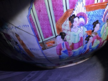 Four Chinese Canton famille rose, Imari-style and blue and white bowls, 18/19th C.