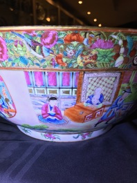 Four Chinese Canton famille rose, Imari-style and blue and white bowls, 18/19th C.