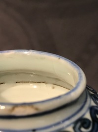 A Chinese blue and white kendi, Wanli