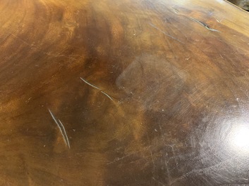 A Japanese polished rootwood tea ceremony tray, Meiji/Showa, 19/20th C.