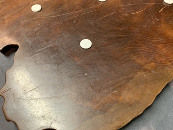 A Japanese polished rootwood tea ceremony tray, Meiji/Showa, 19/20th C.