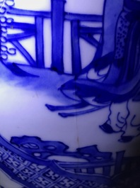 A Chinese blue and white 'immortals' vase, Kangxi