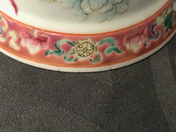 Six Chinese celadon bowls and a pair of bowls on stands for the Peranakan or Straits market, 19th C.
