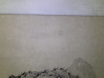 Wu Hufan (China, 1894-1968): Mountain landscape with figure, ink on paper, mounted on scroll