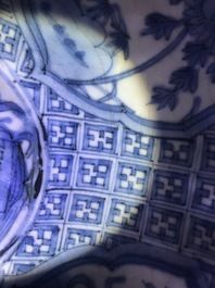 A large Chinese blue and white Swatow bowl, Ming