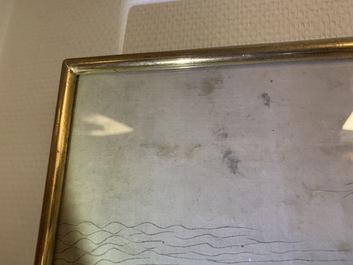 Three Chinese paintings on textile: 'River scenes', 18/19th C.