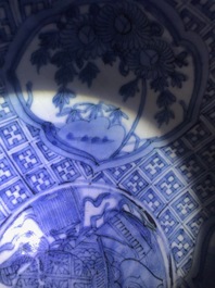 A large Chinese blue and white Swatow bowl, Ming