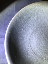Two Korean celadon porcelain bowls, Goryeo/Joseon, 14/15th C.