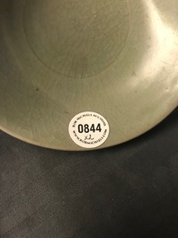 Two Korean celadon porcelain bowls, Goryeo/Joseon, 14/15th C.