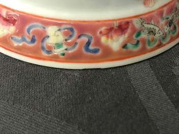 Six Chinese celadon bowls and a pair of bowls on stands for the Peranakan or Straits market, 19th C.