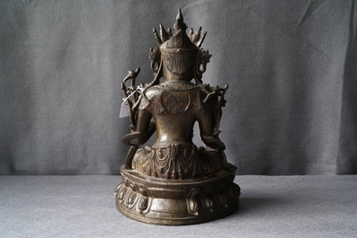 A Chinese Ming-style bronze model of Buddha, Qianlong