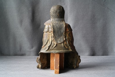 A Chinese gilt-lacquered bronze figure of Zhenwu, Ming