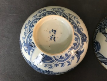A varied collection of Chinese 'Bleu de Hue' Vietnamese market wares, 19th C.
