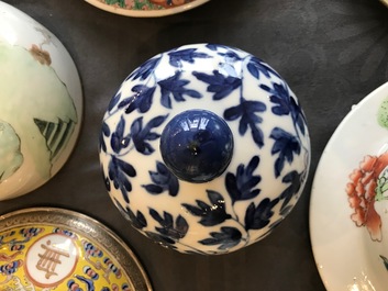 Ten various Chinese porcelain covers, 18th C. and later