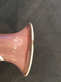 A Chinese monochrome liver red flamb&eacute; vase, Kangxi