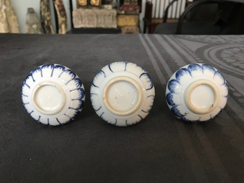 Ten fine Chinese blue and white miniature vases, Kangxi