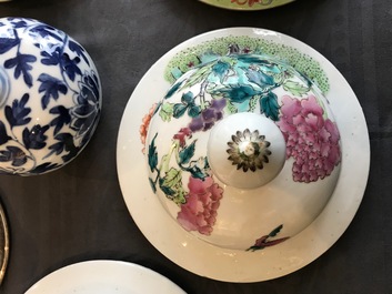Ten various Chinese porcelain covers, 18th C. and later