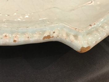 A large lobed oval white Delft dish, 18th C.