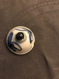 Three miniature Chinese Yixing and blue and white teapots, Kangxi and later