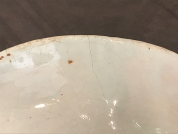 A large lobed oval white Delft dish, 18th C.