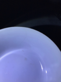 Five Chinese blue and white 'Bleu de Hue' Vietnamese market bowls, Nei Fu marks, 19th C.