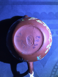 Three miniature Chinese Yixing and blue and white teapots, Kangxi and later