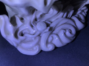 Three Chinese blanc de Chine groups, 19/20th C.