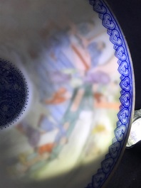 A pair of Chinese famille rose eggshell bowls, Qianlong mark, 20th C.