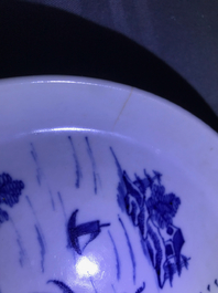 A varied collection of Chinese 'Bleu de Hue' Vietnamese market wares, 19th C.