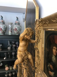 A pair of massive gilt bronze-mounted S&egrave;vres porcelain ewers and a jardini&egrave;re, France, 19th C.