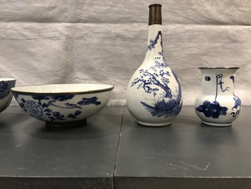 A varied collection of Chinese 'Bleu de Hue' Vietnamese market wares, 19th C.