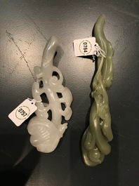 A Chinese white jade lingzhi model, 19/20th C.