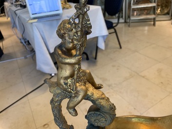 A pair of massive gilt bronze-mounted S&egrave;vres porcelain ewers and a jardini&egrave;re, France, 19th C.