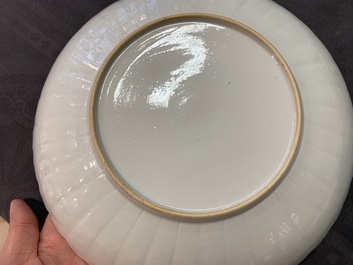 A pair of lobed Chinese famille verte Kakiemon-style 'tiger' plates, Kangxi