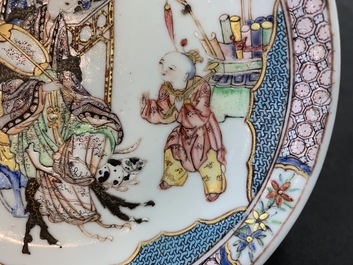 A fine small Chinese famille rose eggshell plate, Yongzheng