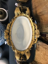 A pair of massive gilt bronze-mounted S&egrave;vres porcelain ewers and a jardini&egrave;re, France, 19th C.