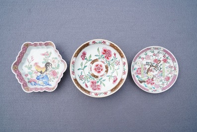 Un bel ensemble d'objets &agrave; th&eacute; en porcelaine de Chine famille rose, Yongzheng/Qianlong