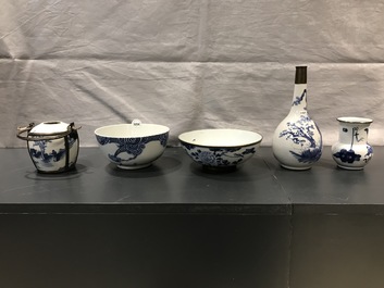 A varied collection of Chinese 'Bleu de Hue' Vietnamese market wares, 19th C.