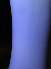 A pair of Chinese blue and white bottle vases, Kangxi mark, 19th C.