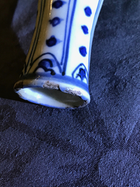 Five Chinese blue and white bottle vases, Wanli